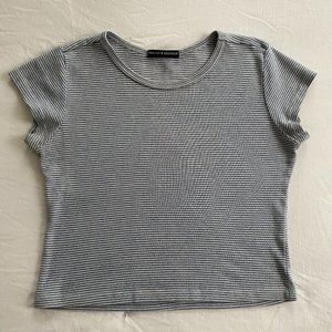 Brandy Melville Striped Short Sleeve Crop Top